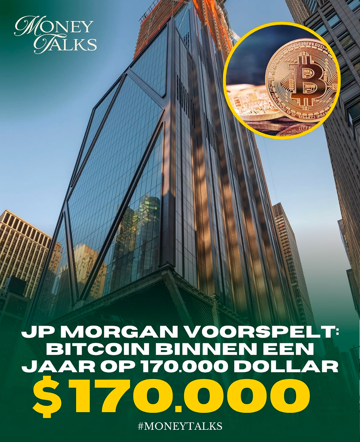 JP Morgan voorspelt Bitcoin op $170.000